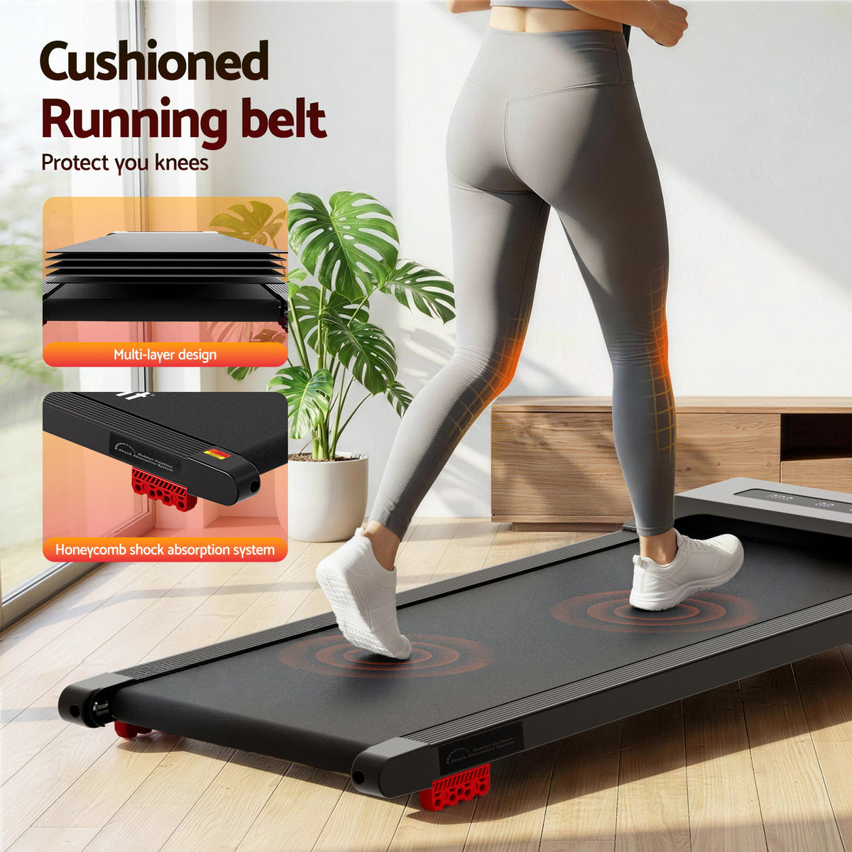 Everfit Electric Walking Pad Treadmill Under Desk 380mm Black