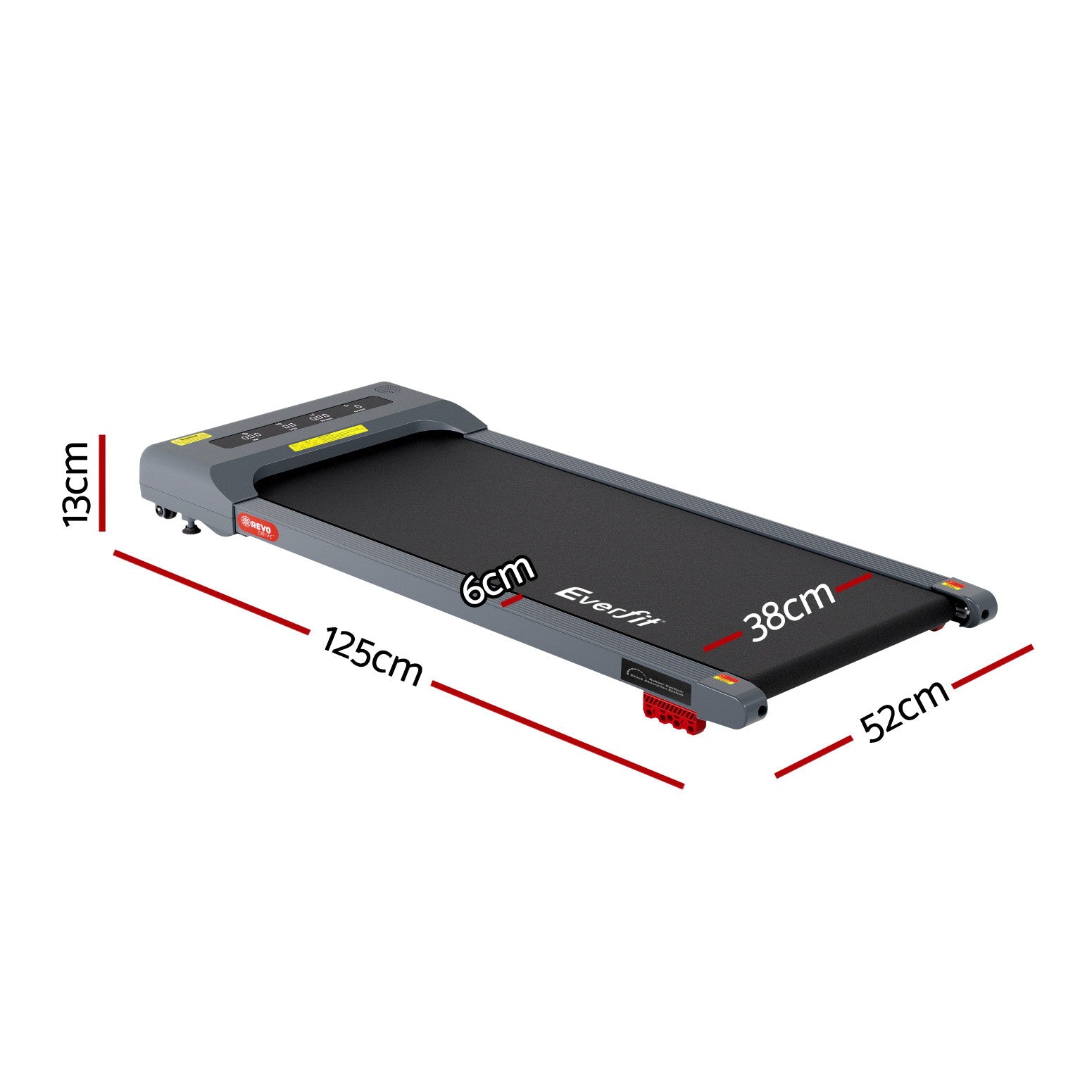 Everfit 380mm Electric Walking Pad Treadmill Incline Grey