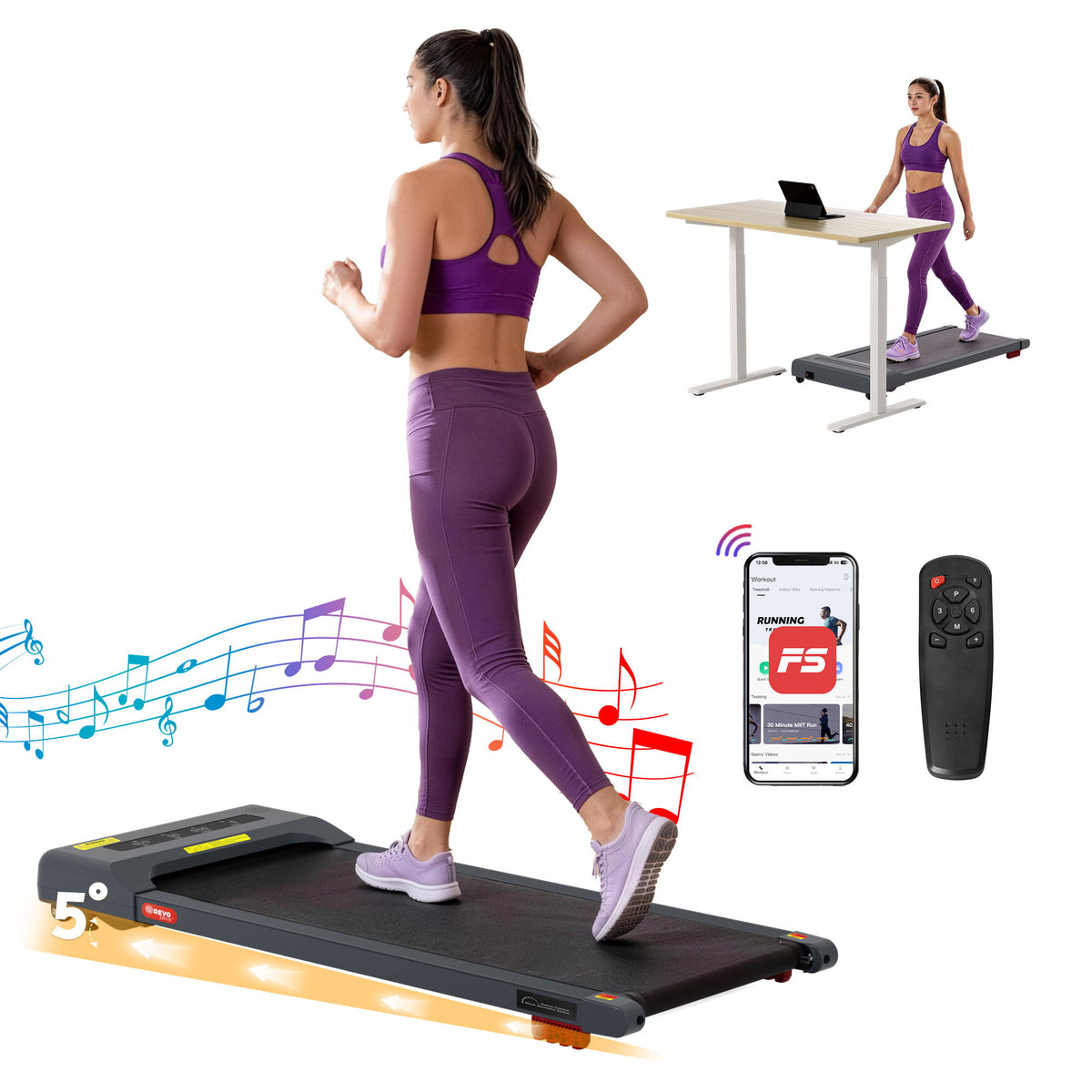 Everfit Electric Walking Pad Treadmill 380mm Belt Grey