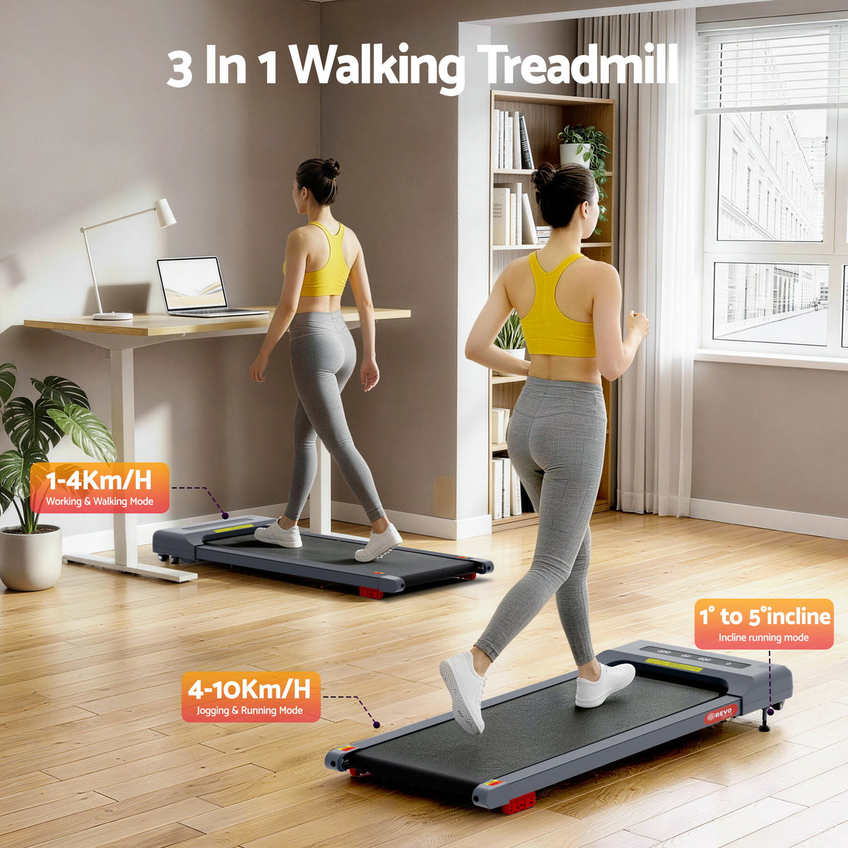 Everfit Electric Walking Pad Treadmill 380mm Belt Grey
