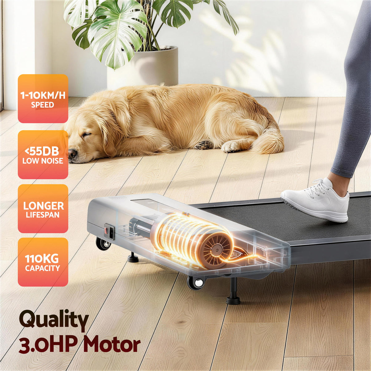 Everfit Electric Walking Pad Treadmill 380mm Belt Grey