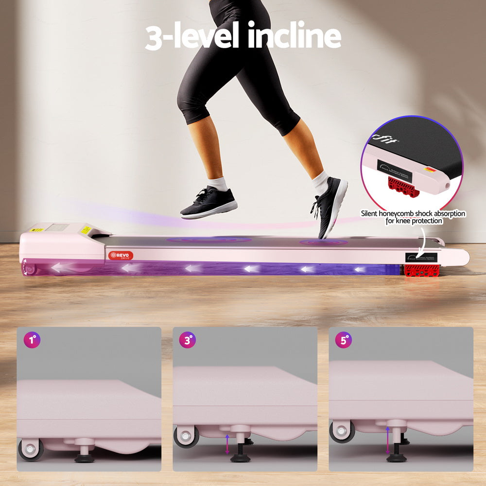 Everfit 380mm Electric Walking Pad Treadmill Pink
