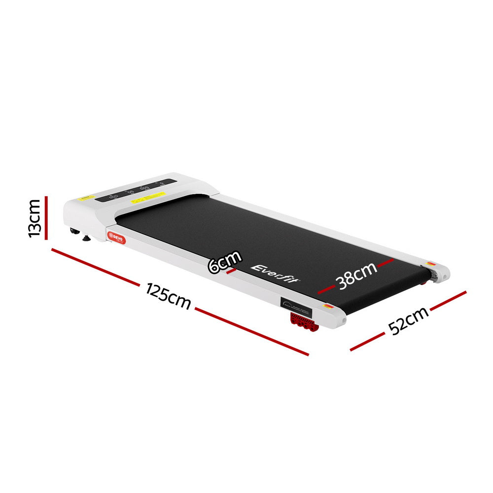 Everfit 380mm Electric Walking Pad Treadmill Incline White