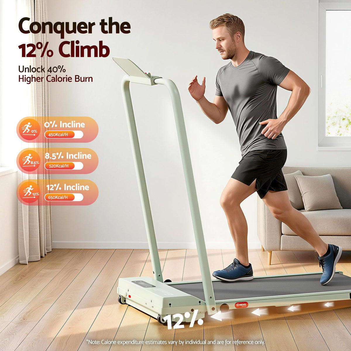 Everfit 3 in 1 Walking Pad Treadmill 12% Incline Under Desk