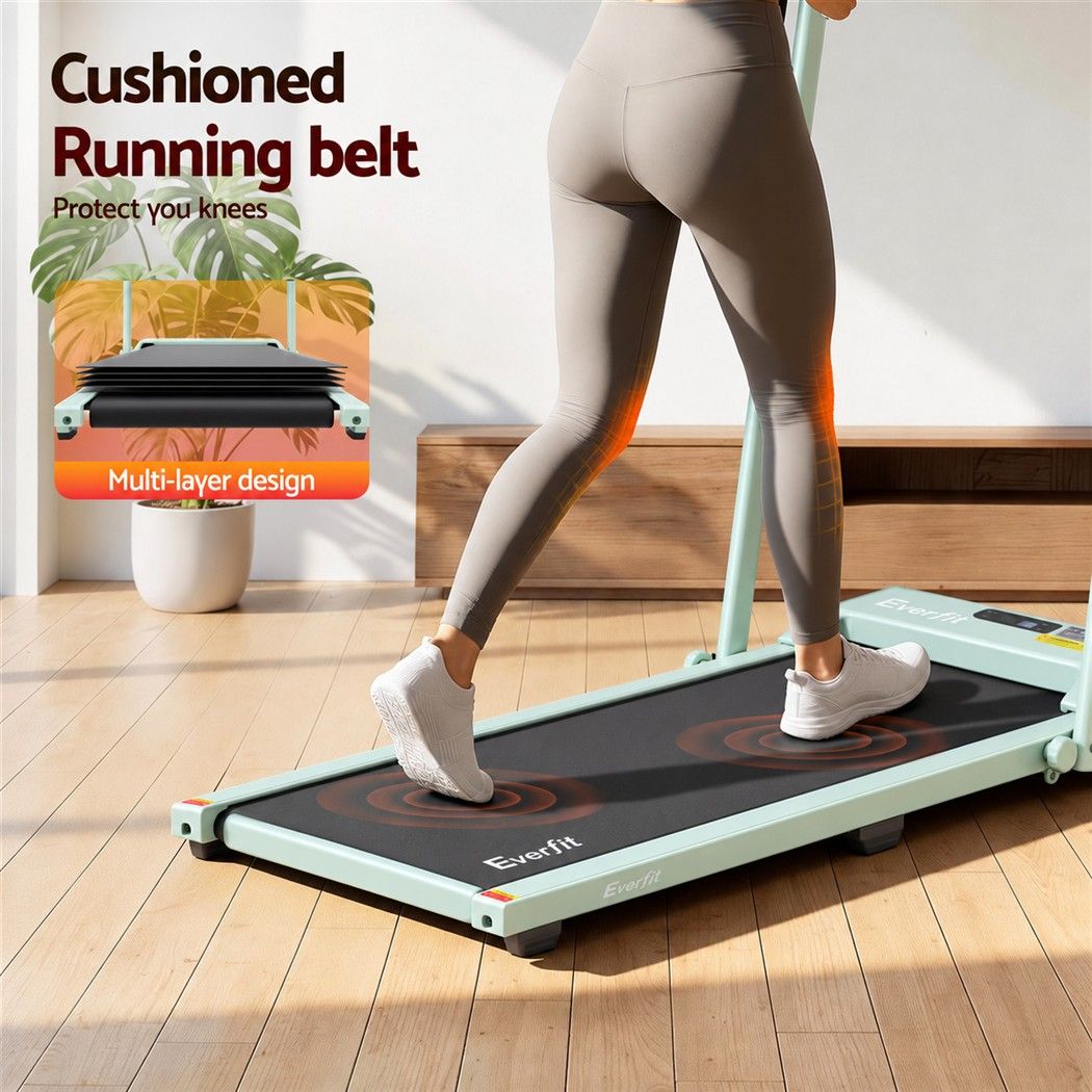 Everfit 3 in 1 Walking Pad Treadmill 12% Incline Foldable Under Desk Treadmills for Home 38cm Green