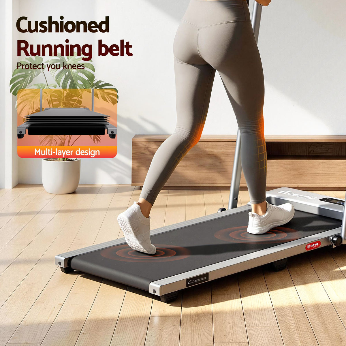 Everfit 3 in 1 Walking Pad Treadmill 12% Incline Silver
