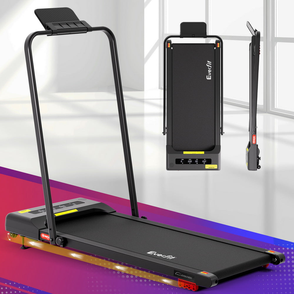 Everfit 380mm Electric Walking Pad Treadmill Incline Black