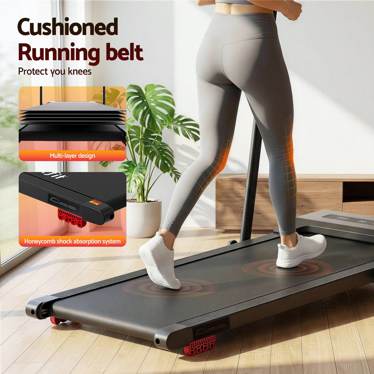 Everfit Electric Walking Pad Treadmill 3 in 1 Under Desk Black