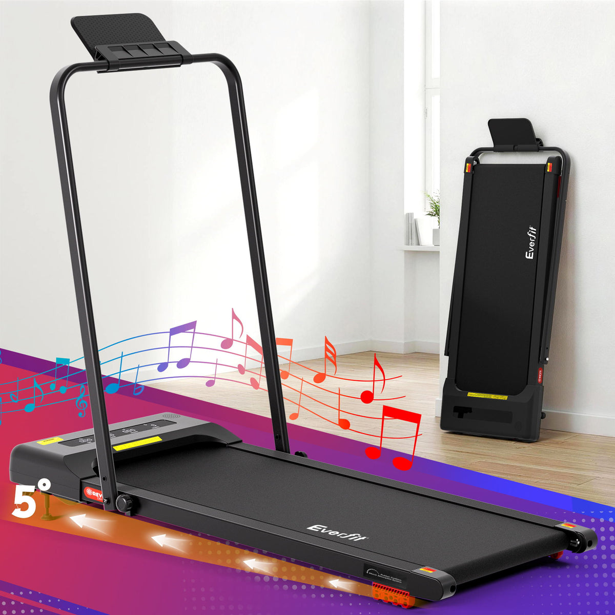 Everfit Electric Walking Pad Treadmill 3 in 1 Under Desk Black