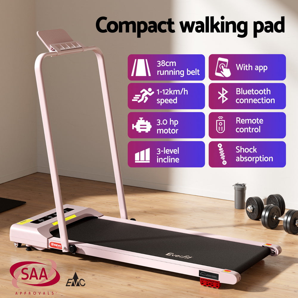 Everfit 380mm Electric Walking Pad Treadmill Pink