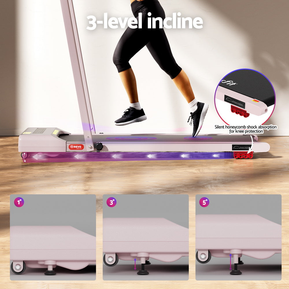 Everfit 380mm Electric Walking Pad Treadmill Pink