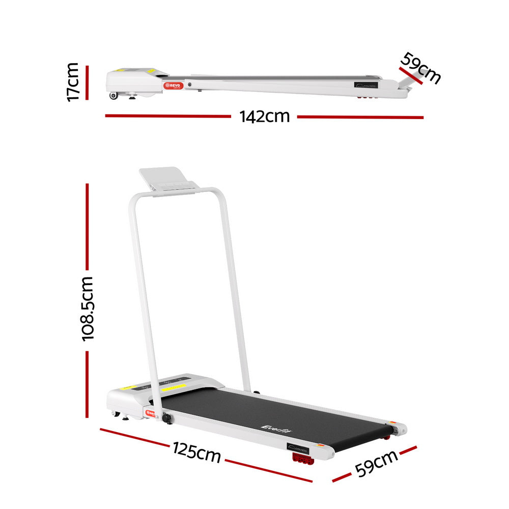 Everfit 380mm Electric Walking Pad Treadmill Incline White