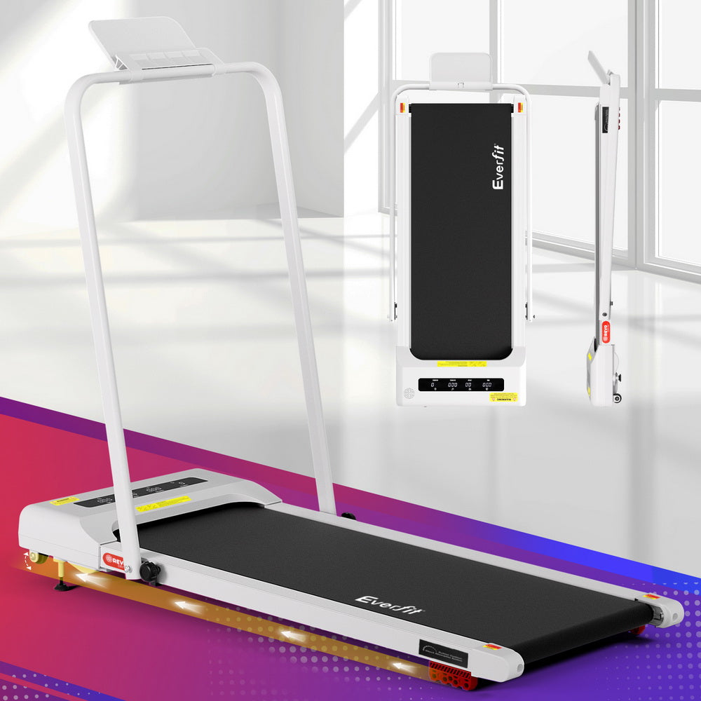 Everfit 380mm Electric Walking Pad Treadmill Incline White