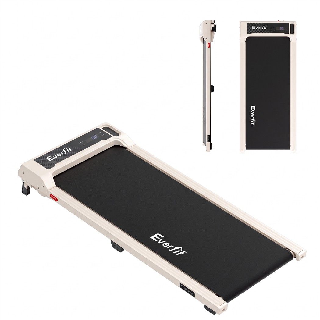 Everfit 3 in 1 Walking Pad Treadmill 12% Incline Under Desk Treadmills for Home Gym 40cmBelt Beige