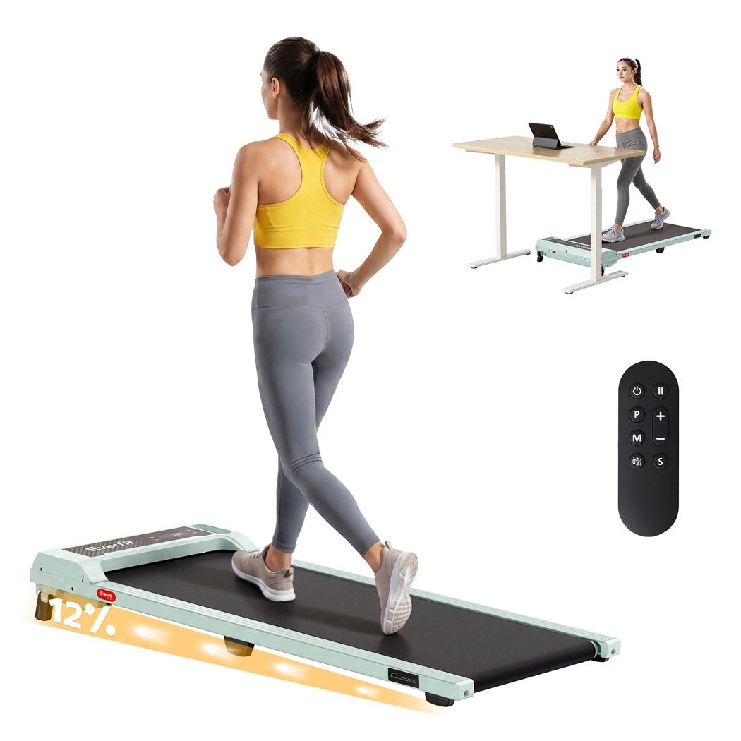 Everfit 3-in-1 Walking Pad Treadmill with 12% Incline, Green