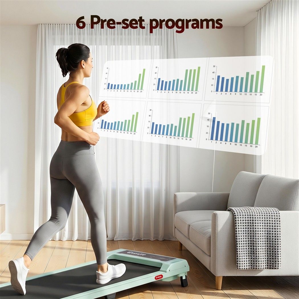 Everfit 3-in-1 Walking Pad Treadmill with 12% Incline, Green