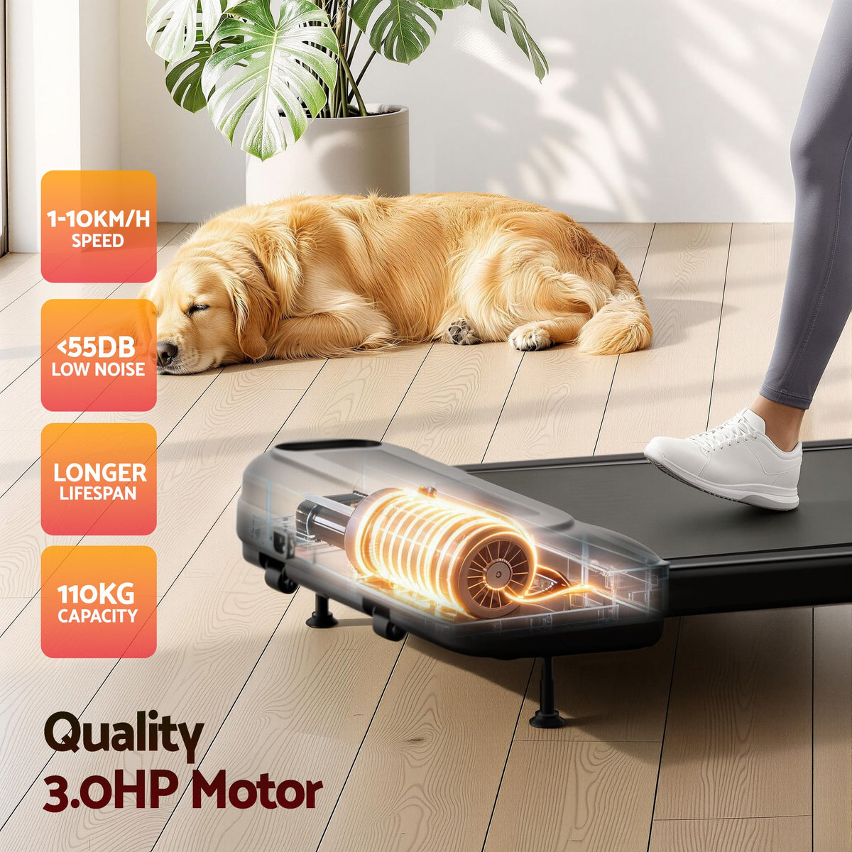 Everfit 3 in 1 Electric Walking Pad Treadmill with Incline Black