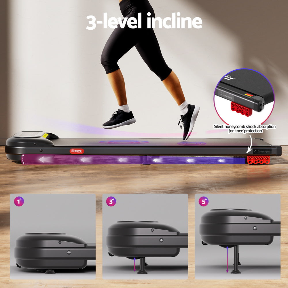 Everfit Electric Walking Pad Treadmill Under Desk Home Gym Black
