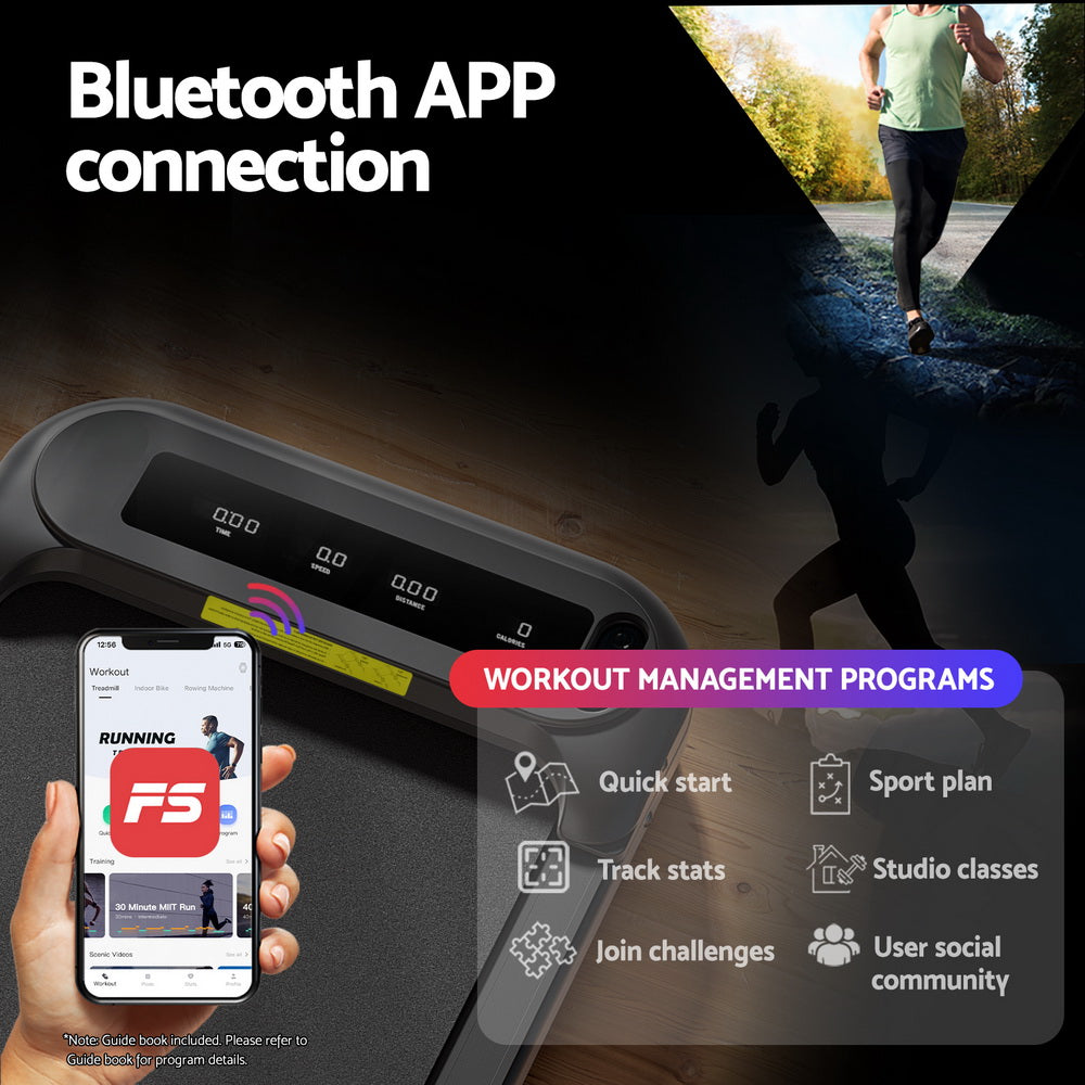 Everfit Electric Walking Pad Treadmill Under Desk Home Gym Black