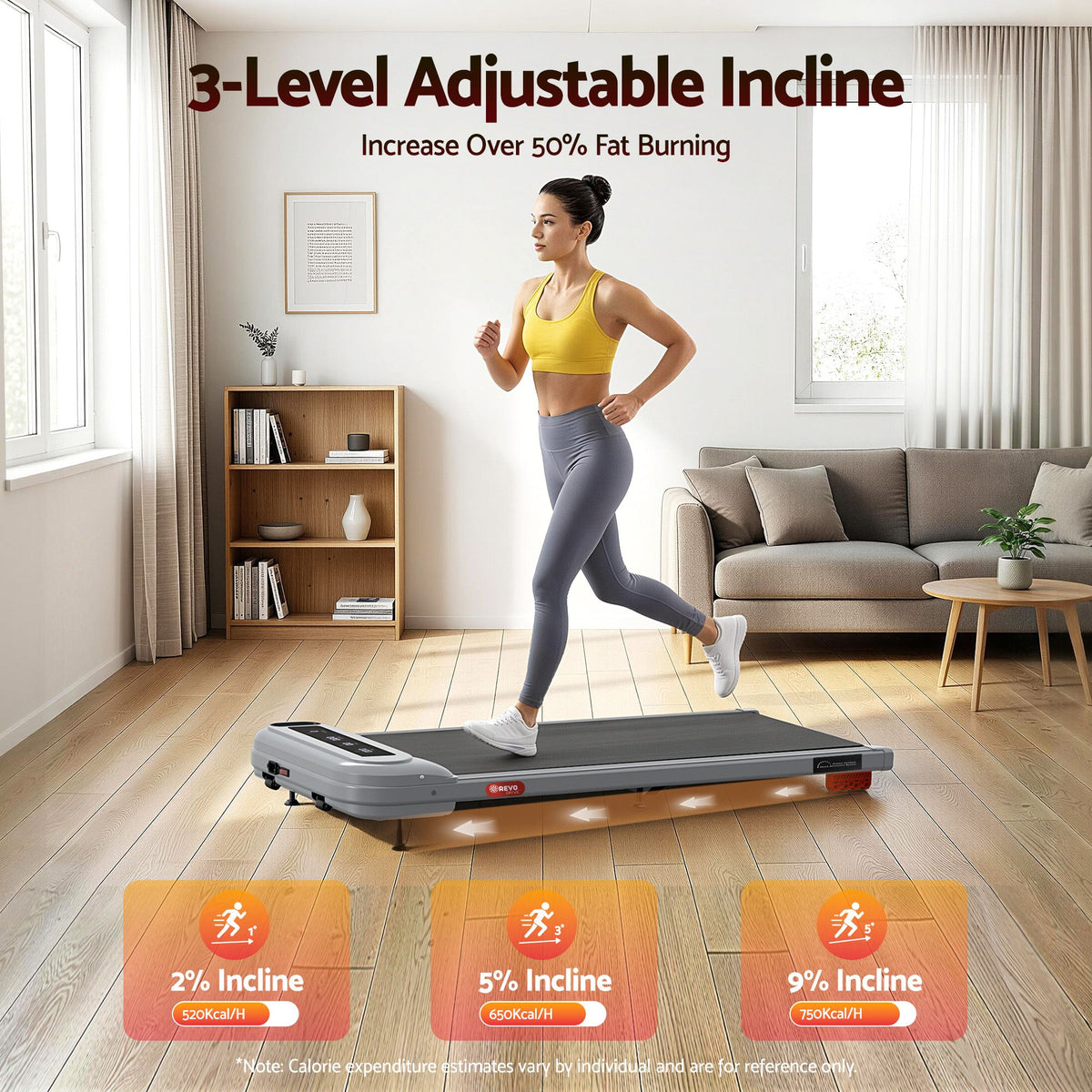 Everfit 3 in 1 Treadmill Electric Walking Pad with Incline Grey