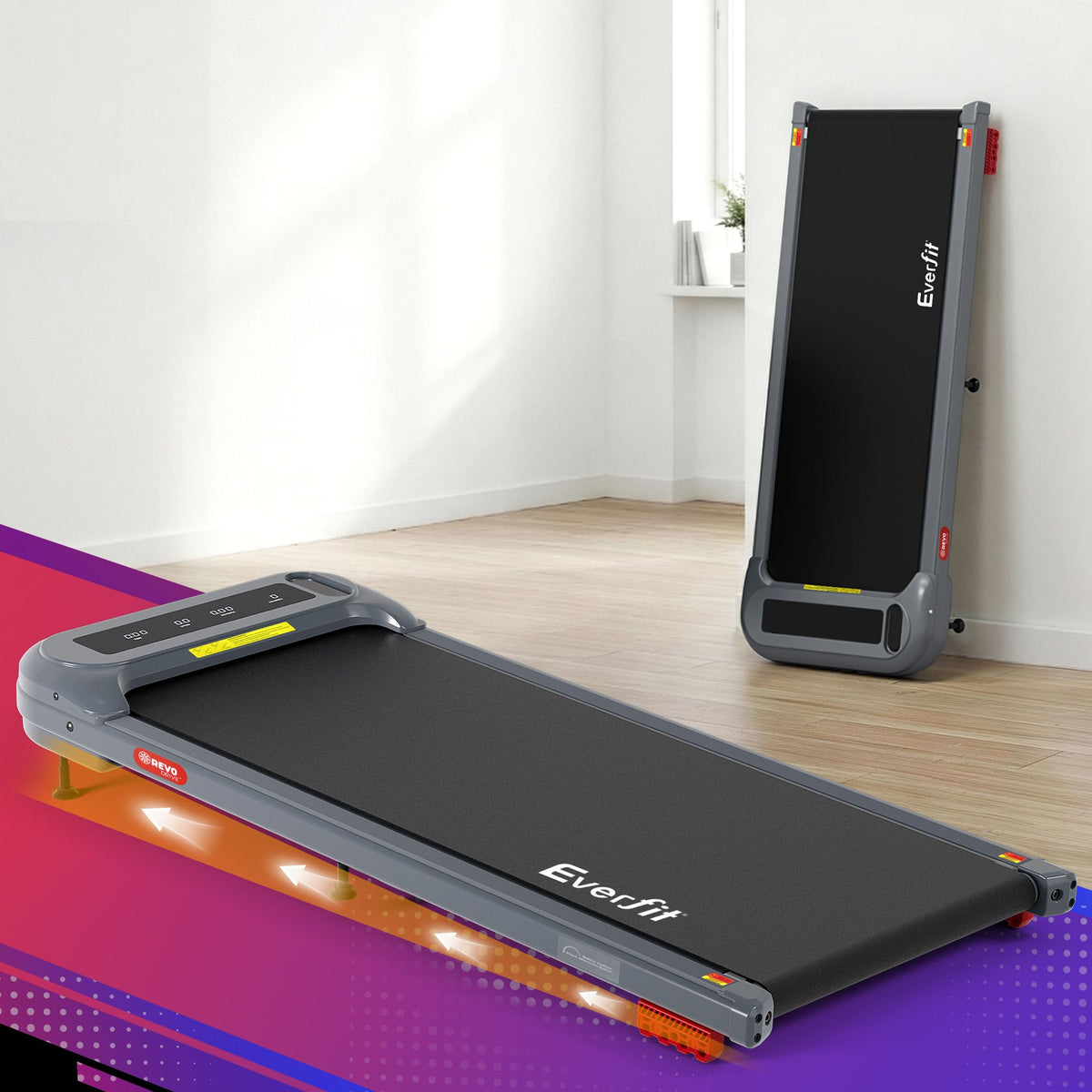 Everfit 3 in 1 Treadmill Electric Walking Pad with Incline Grey