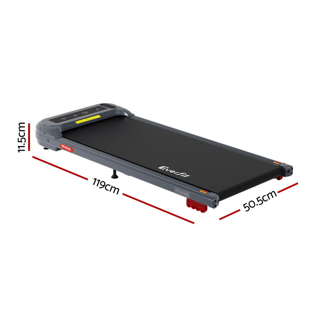Everfit Electric Walking Pad Treadmill Incline Under Desk Grey