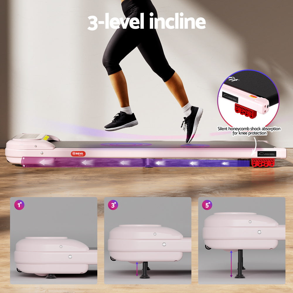 Everfit Pink Electric Walking Pad Treadmill Under Desk Home Gym