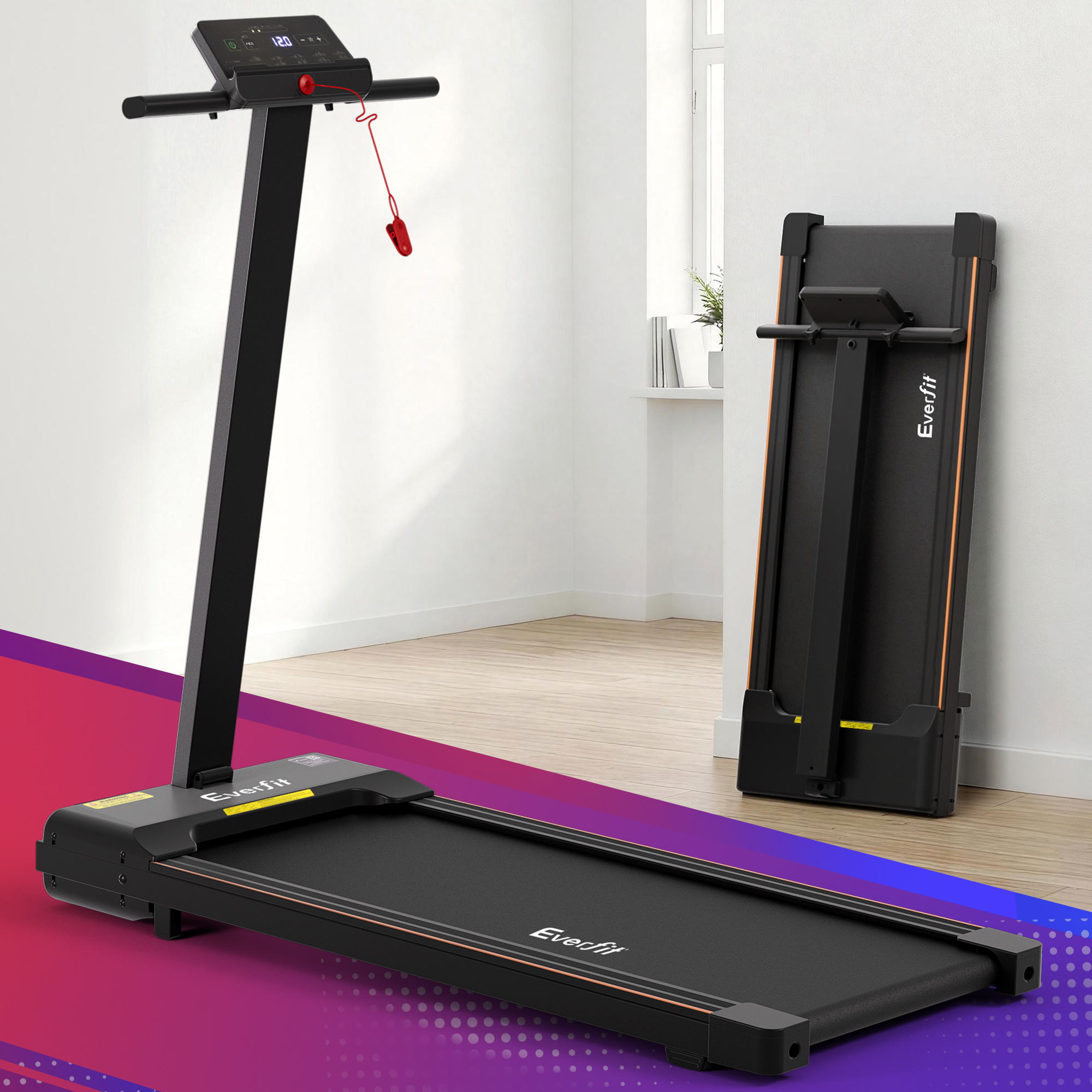 Everfit Walking Pad Treadmill 2 in 1 Foldable for Home Gym 40cm Wide Belt 12 Programs with App