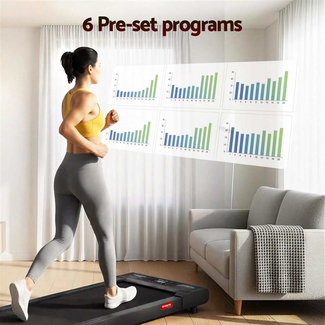 Everfit 5 in 1 Vibration Walking Pad Under Desk Treadmill 10% Incline 400mm Belt Home Gym Black