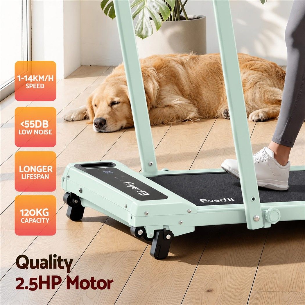 Everfit 3 in 1 Walking Pad Treadmill 12% Incline Foldable Under Desk Treadmills 40cm Belt Green