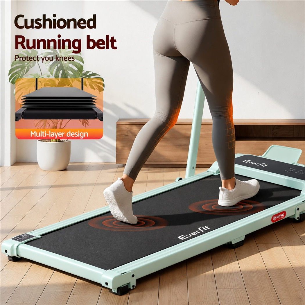 Everfit 3 in 1 Walking Pad Treadmill 12% Incline Foldable Under Desk Treadmills 40cm Belt Green