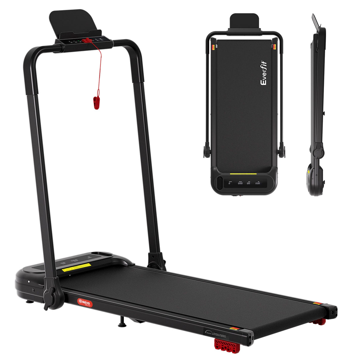 Everfit 3 in1 Foldable Walking Pad Treadmill with Incline Black