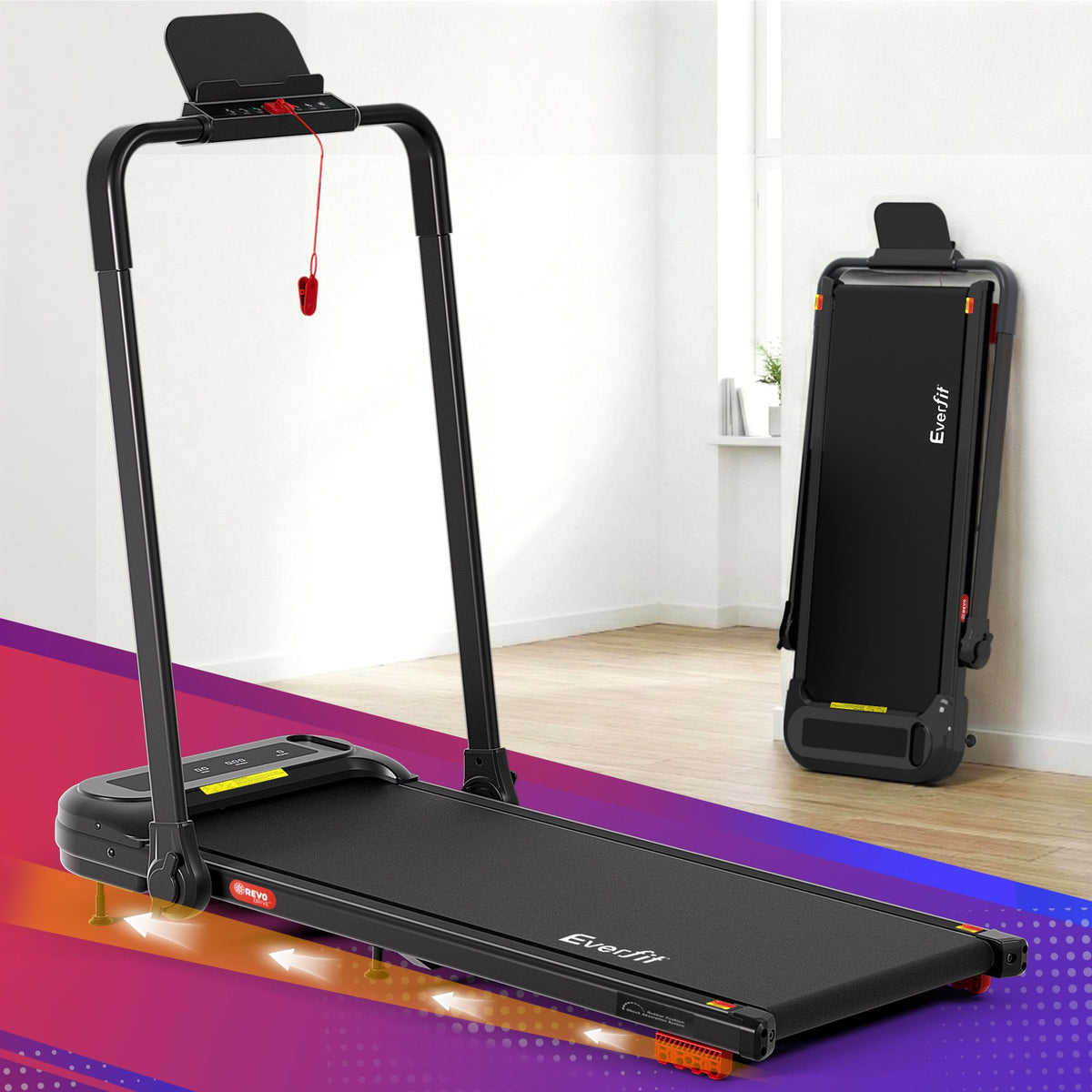 Everfit 3 in1 Foldable Walking Pad Treadmill with Incline Black