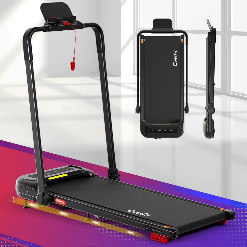 Everfit Foldable Electric Walking Pad Treadmill Black