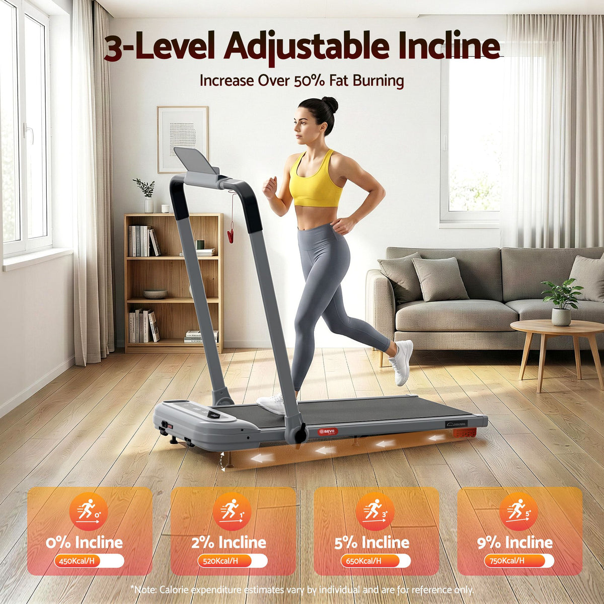 Everfit Electric Walking Pad Treadmill with Incline Foldable Grey