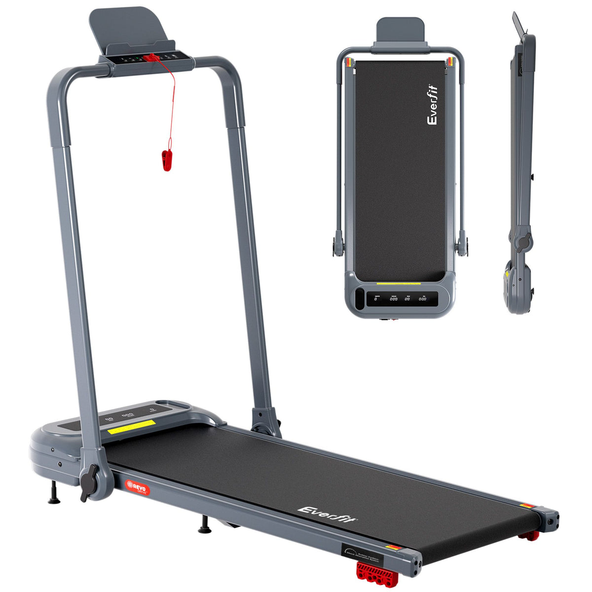 Everfit Electric Walking Pad Treadmill with Incline Foldable Grey