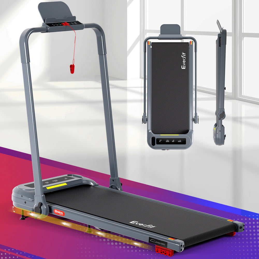 Everfit Electric Walking Pad Foldable Incline Treadmill Grey
