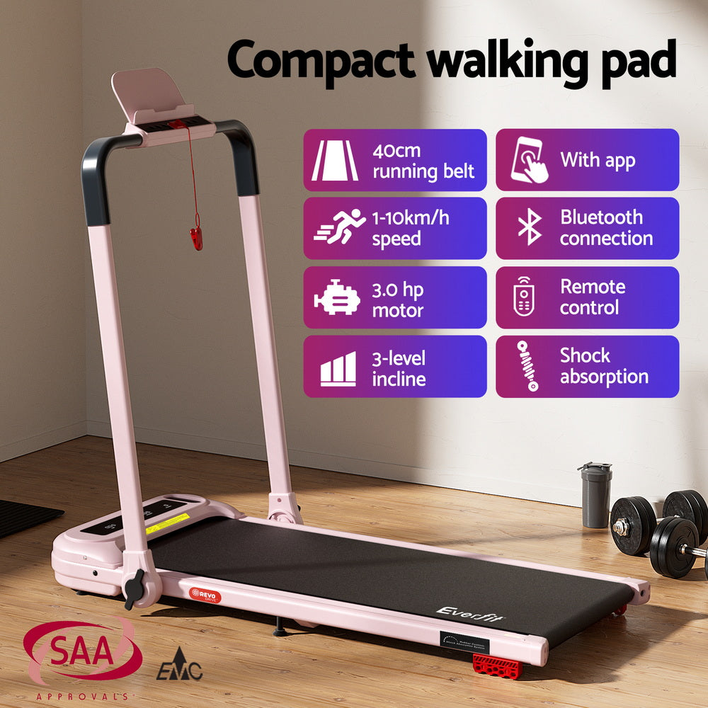 Everfit Electric Walking Pad Foldable Treadmill Pink