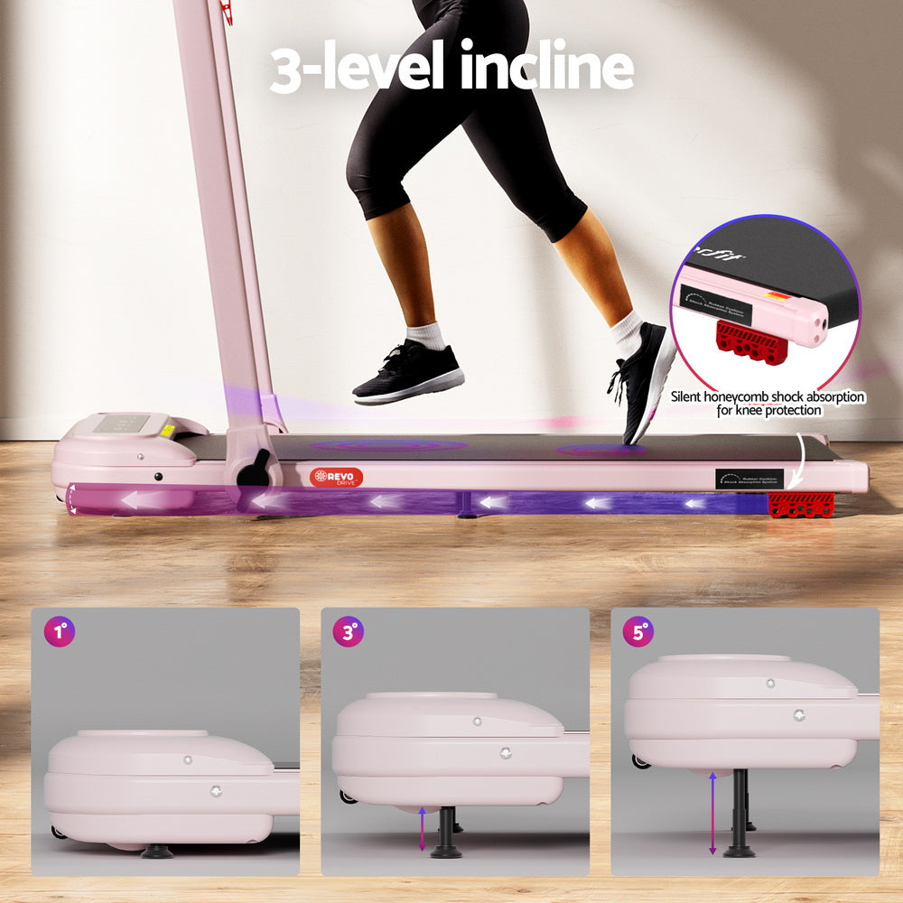 Everfit Electric Walking Pad Foldable Treadmill Pink
