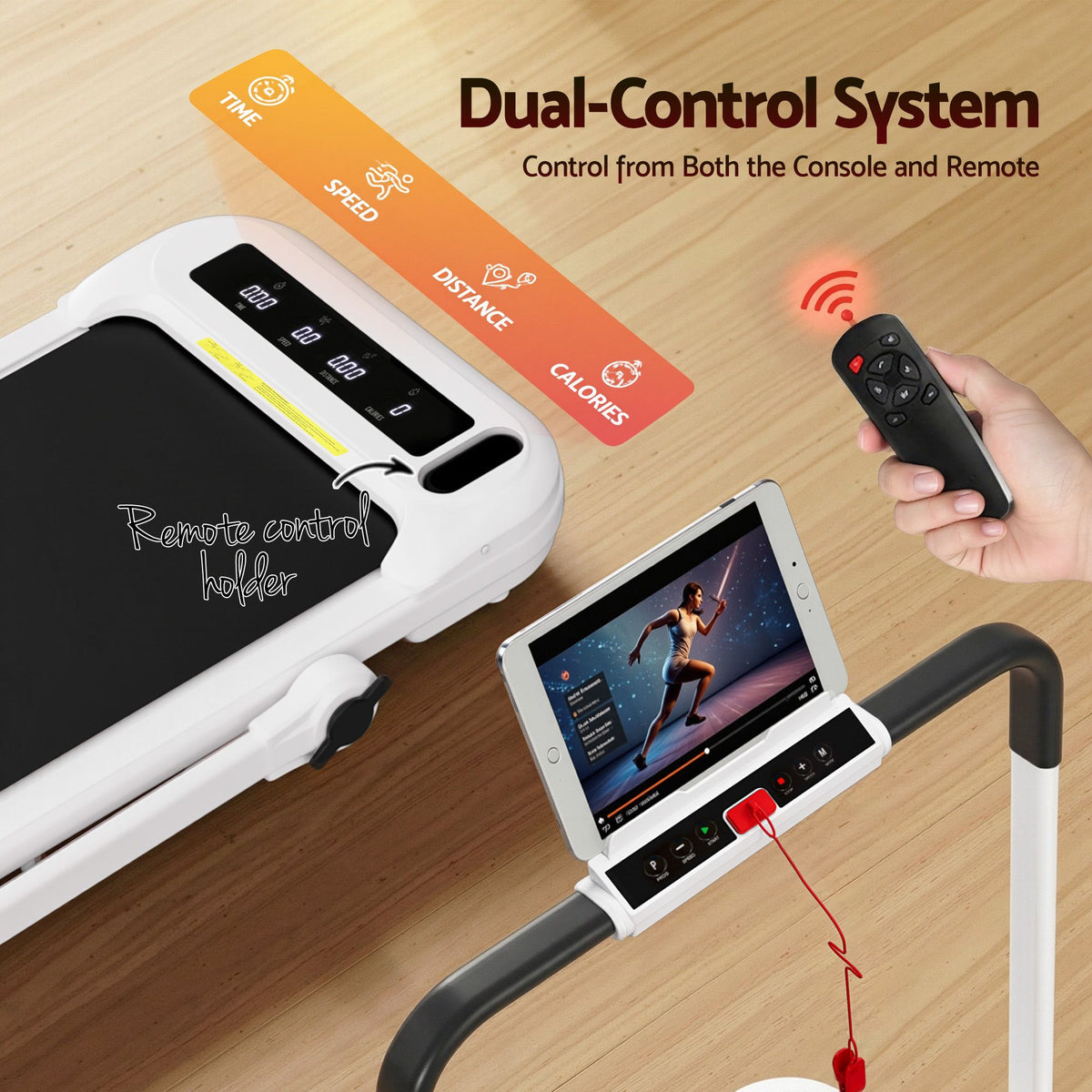 Everfit Electric Walking Pad Treadmill with Incline Foldable White