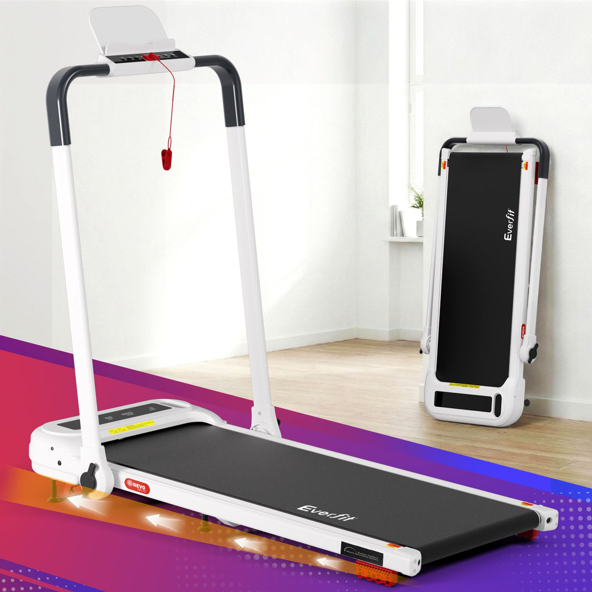 Everfit Electric Walking Pad Treadmill with Incline Foldable White