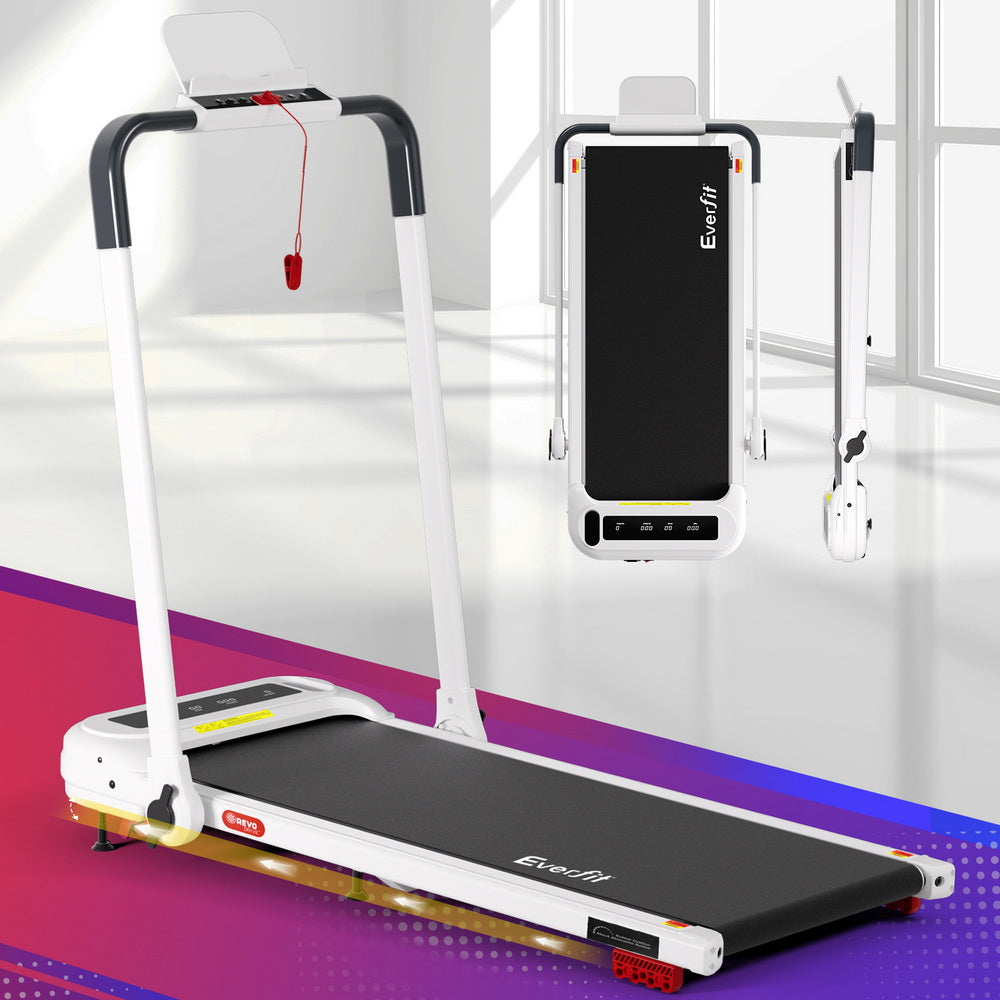 Everfit Foldable Electric Walking Pad Treadmill White
