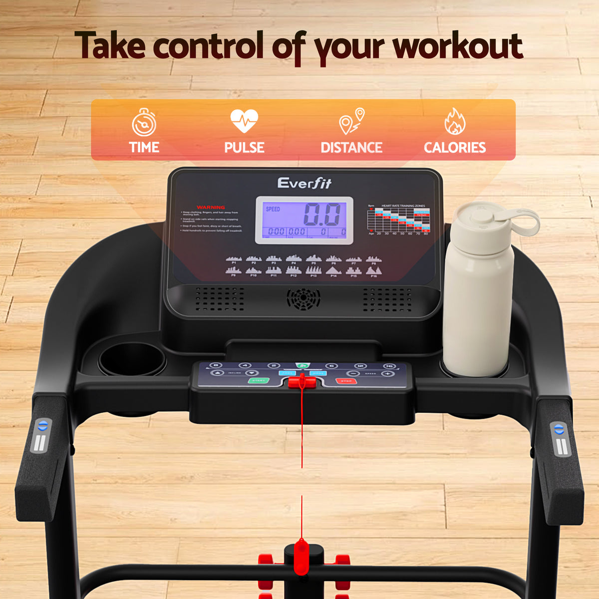 Everfit Electric Treadmill Home Gym with Sit Up Bar 450mm