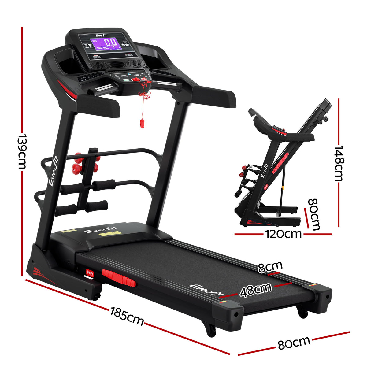Everfit Electric Home Gym Treadmill with Sit Up Bar