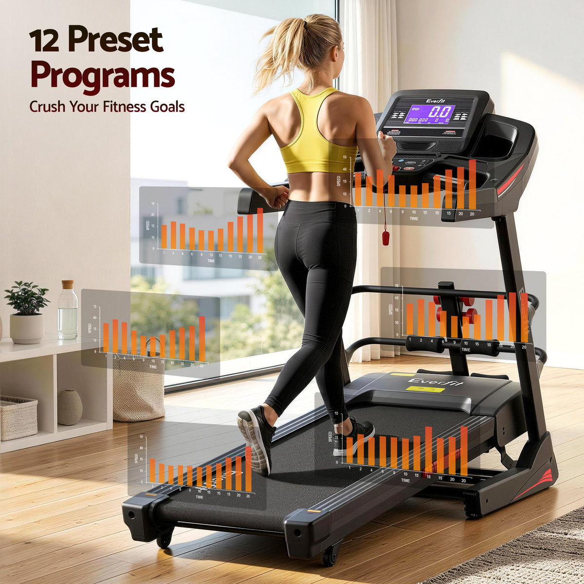 Everfit Electric Home Gym Treadmill with Sit Up Bar