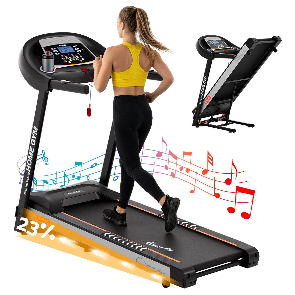 Everfit Treadmill Electric with Auto Incline for Home Gym