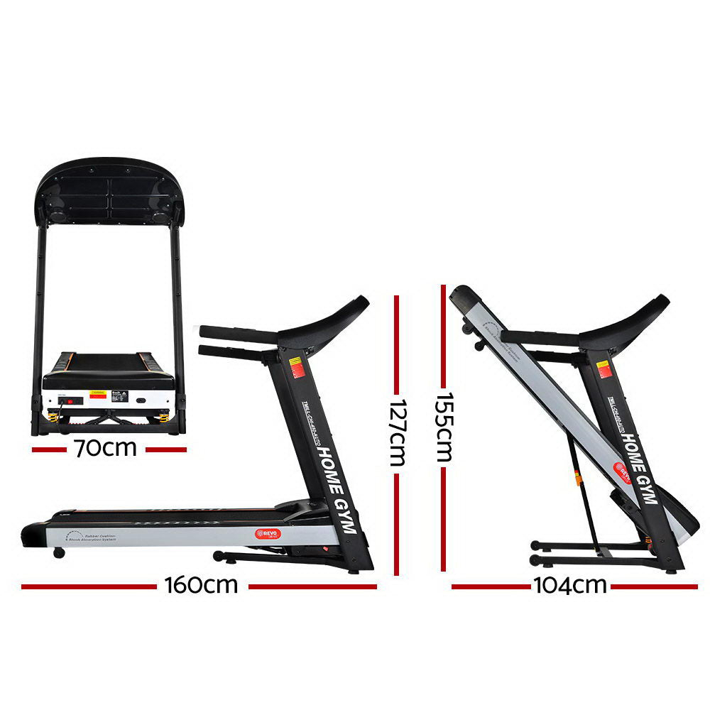 Everfit 450mm Treadmill Electric Auto Incline Home Gym Fitness Black & White