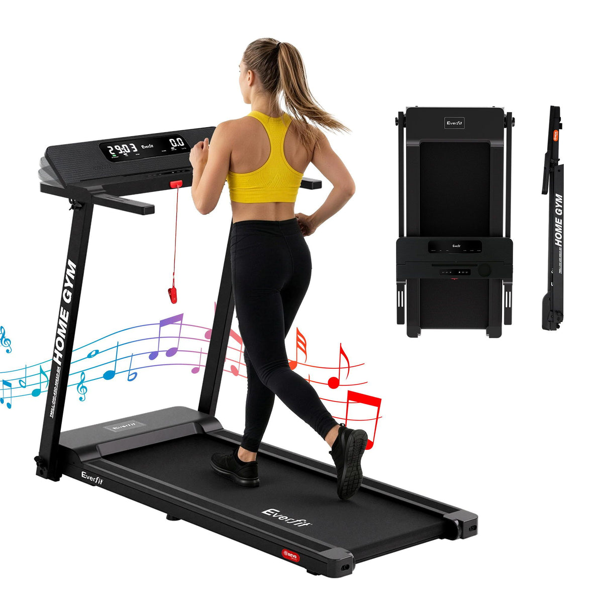 Everfit Electric Treadmill Foldable Home Gym Black
