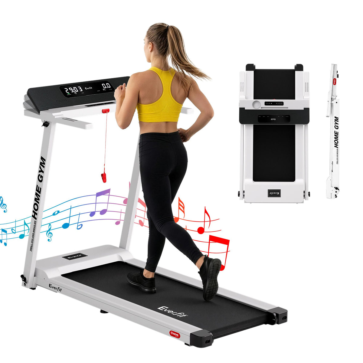 Everfit Foldable Electric Treadmill Home Gym 450mm White