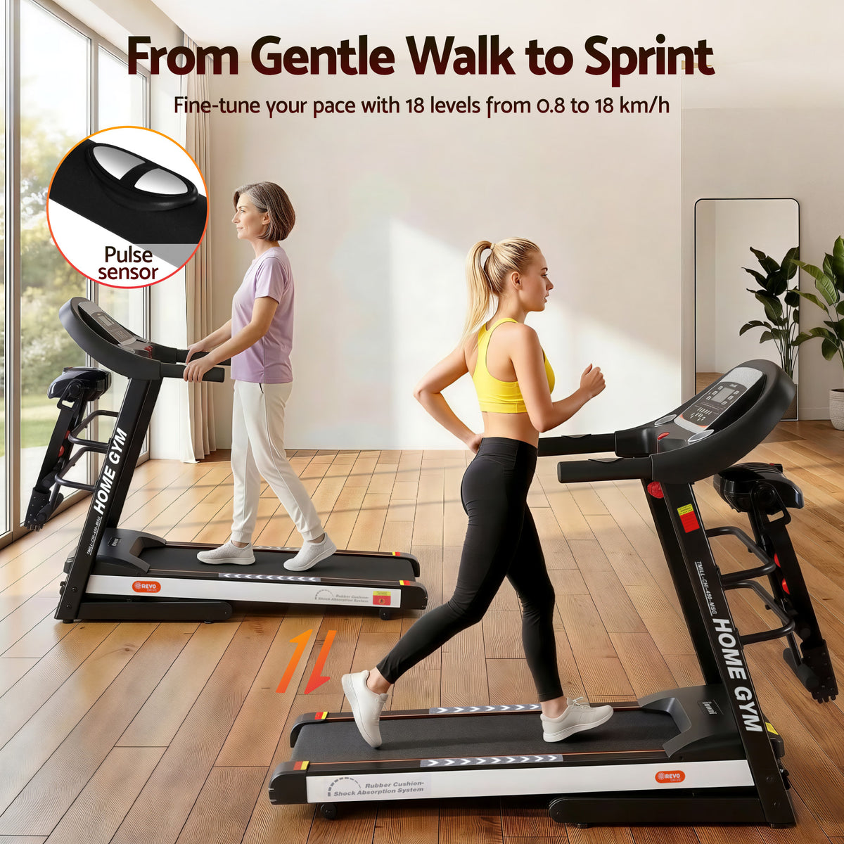 Everfit Electric Treadmill with Massager, 12 Programs
